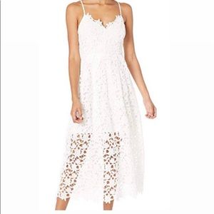 White Astr the Label Lace Midi Dress
